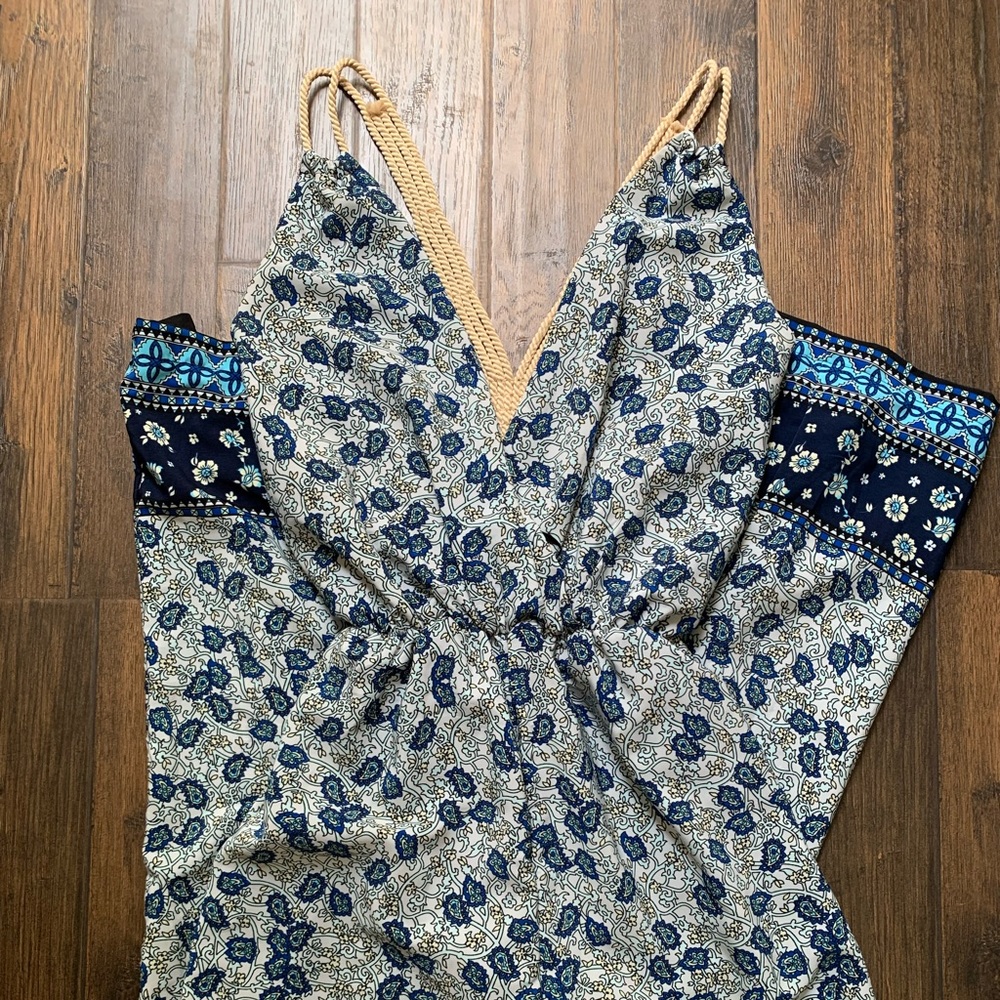 Navy floral jumpsuit